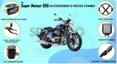 Royal Enfield Super Meteor 650 Accessories 6 Pcs Combo Black - SPAREZO