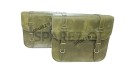 Royal Enfield Super Meteor 650 Olive Green Leather Pannier Bag and Mounting LH RH - SPAREZO