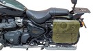 Royal Enfield Super Meteor 650 Olive Green Leather Pannier Bag and Mounting LH RH - SPAREZO